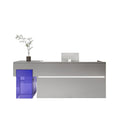 ArvionFurn Modern Stainless Steel Reception Counter with Acrylic & MDF, 150–400cm, Custom Logo