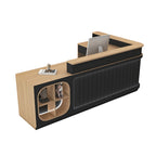 ArvionFurn L-Shaped Reception Counter with LED Lighting & Large Storage, 120–400cm