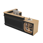 ArvionFurn L-Shaped Reception Counter with LED Lighting & Large Storage, 120–400cm