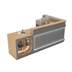 ArvionFurn L-Shaped Reception Counter with LED Lighting & Large Storage, 120–400cm