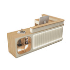 ArvionFurn L-Shaped Reception Counter with LED Lighting & Large Storage, 120–400cm