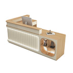 ArvionFurn L-Shaped Reception Counter with LED Lighting & Large Storage, 120–400cm