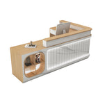 ArvionFurn L-Shaped Reception Counter with LED Lighting & Large Storage, 120–400cm