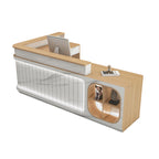ArvionFurn L-Shaped Reception Counter with LED Lighting & Large Storage, 120–400cm