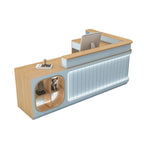 ArvionFurn L-Shaped Reception Counter with LED Lighting & Large Storage, 120–400cm