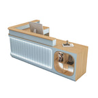 ArvionFurn L-Shaped Reception Counter with LED Lighting & Large Storage, 120–400cm
