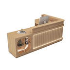 ArvionFurn L-Shaped Reception Counter with LED Lighting & Large Storage, 120–400cm