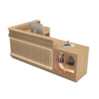 ArvionFurn L-Shaped Reception Counter with LED Lighting & Large Storage, 120–400cm