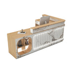 ArvionFurn L-Shaped Reception Counter with LED Lighting & Large Storage, 120–400cm