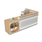 ArvionFurn L-Shaped Reception Counter with LED Lighting & Large Storage, 120–400cm