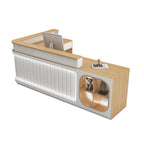 ArvionFurn L-Shaped Reception Counter with LED Lighting & Large Storage, 120–400cm