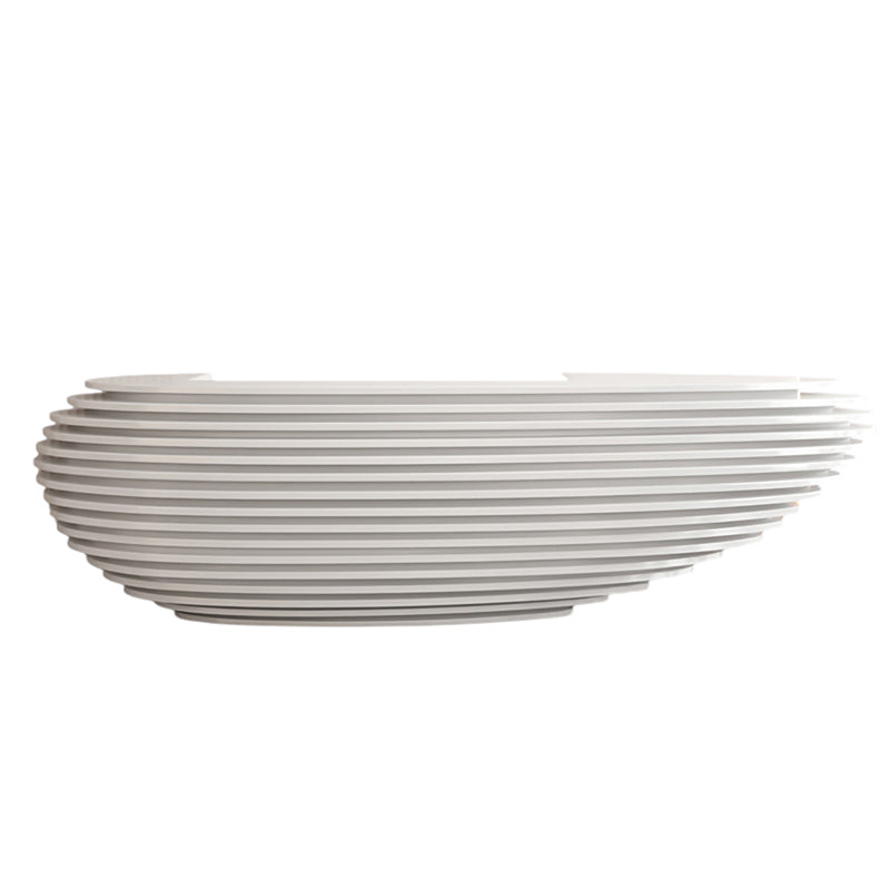 ArvionFurn Large White Lacquer Reception Desk with Multifunctional Storage for Hotels & Offices