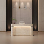 ArvionFurn Modern LED Reception Counter with Custom Logo, No Assembly Required for Cafés & Salons
