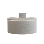 ArvionFurn Curved Reception Counter with Stone-Look Finish, LED Lighting & Wood-Grain Top, 120–400cm