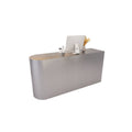 Stainless Steel Curved Reception Desk 80–240cm with Storage
