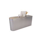 Stainless Steel Curved Reception Desk 80–240cm with Storage