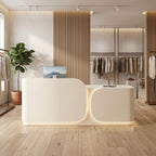 Modern Reception Desk for Salon Retail 100–400cm Custom Colors
