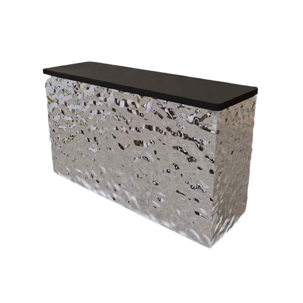 Stainless Steel Reception Desk 120–300cm with Wood Top Option
