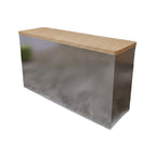 Stainless Steel Reception Desk 120–300cm with Wood Top Option