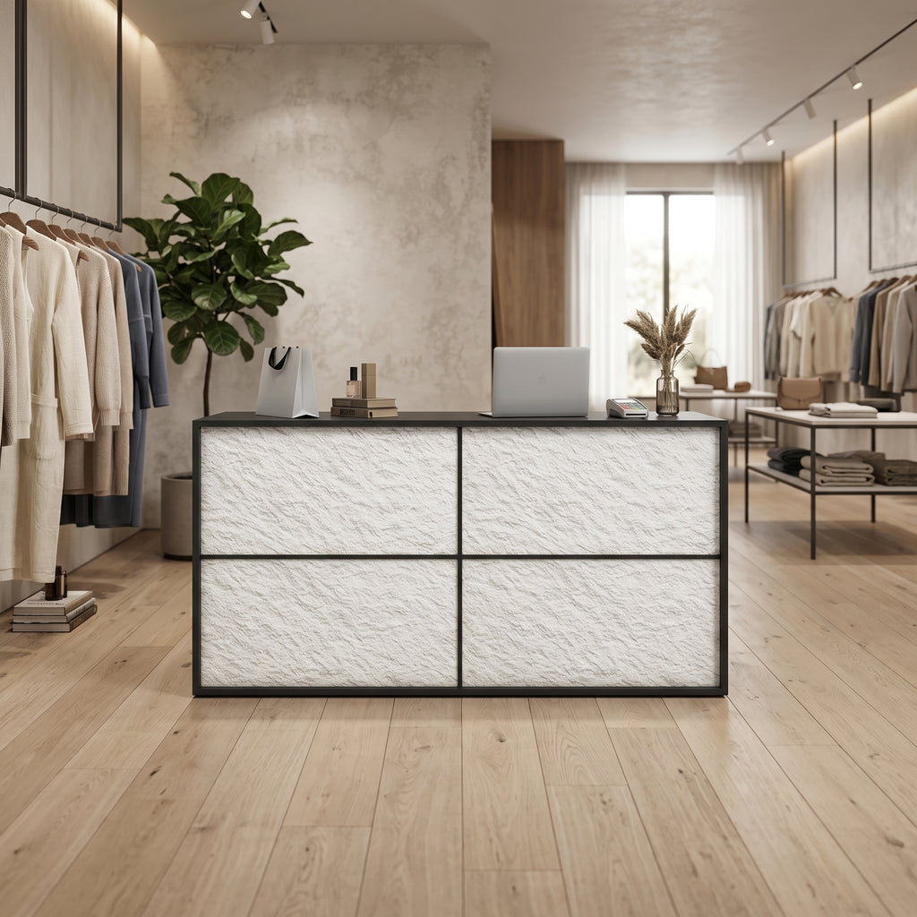 Modern Reception Desk for Salon Retail 100–380cm Lacquer Finish