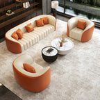ArvionFurn Business Lounge Sofa Set with Coffee Table, Solid Wood Frame, 1–6 Seat Options