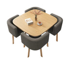 ArvionFurn Scandinavian Reception Table Set with 4 Chairs, Square Meeting Table, Multiple Styles