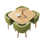 ArvionFurn Scandinavian Reception Table Set with 4 Chairs, Square Meeting Table, Multiple Styles