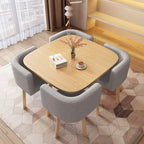 ArvionFurn Scandinavian Reception Table Set with 4 Chairs, Square Meeting Table, Multiple Styles