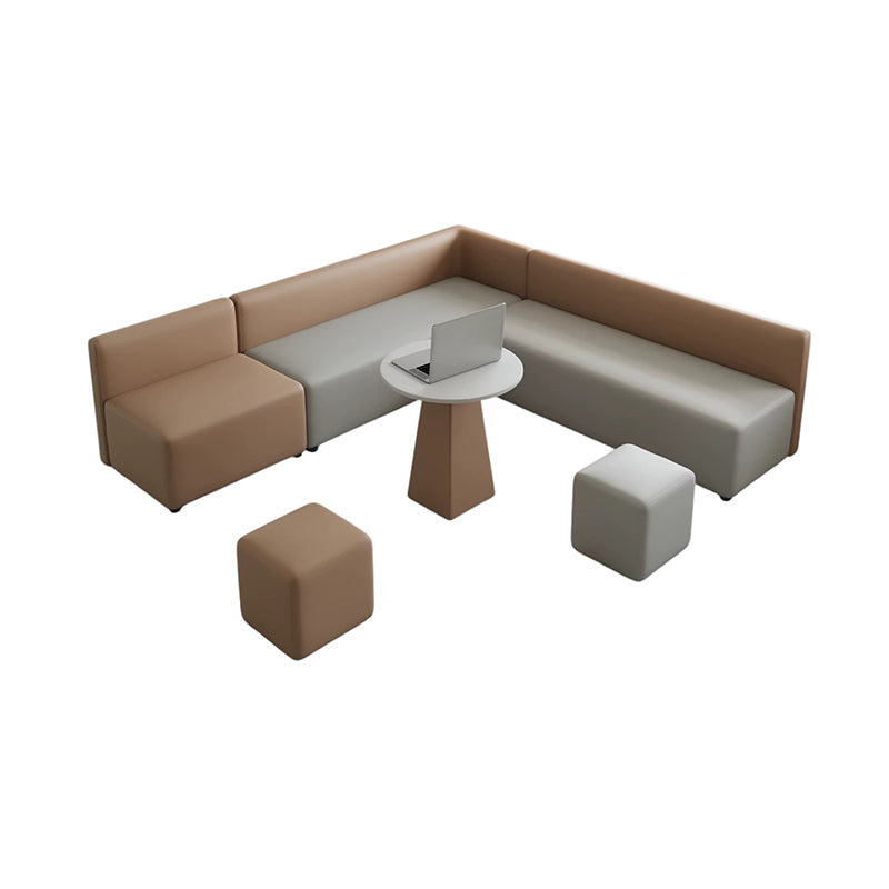 ArvionFurn Creative Modular Booth Sofa & Coffee Table Set, Flexible Seating for Cafés & Offices