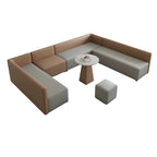 ArvionFurn Creative Modular Booth Sofa & Coffee Table Set, Flexible Seating for Cafés & Offices