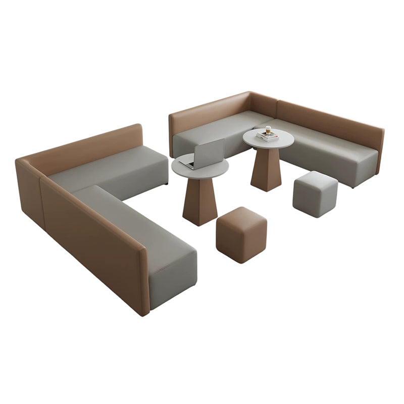 ArvionFurn Creative Modular Booth Sofa & Coffee Table Set, Flexible Seating for Cafés & Offices