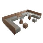 ArvionFurn Creative Modular Booth Sofa & Coffee Table Set, Flexible Seating for Cafés & Offices