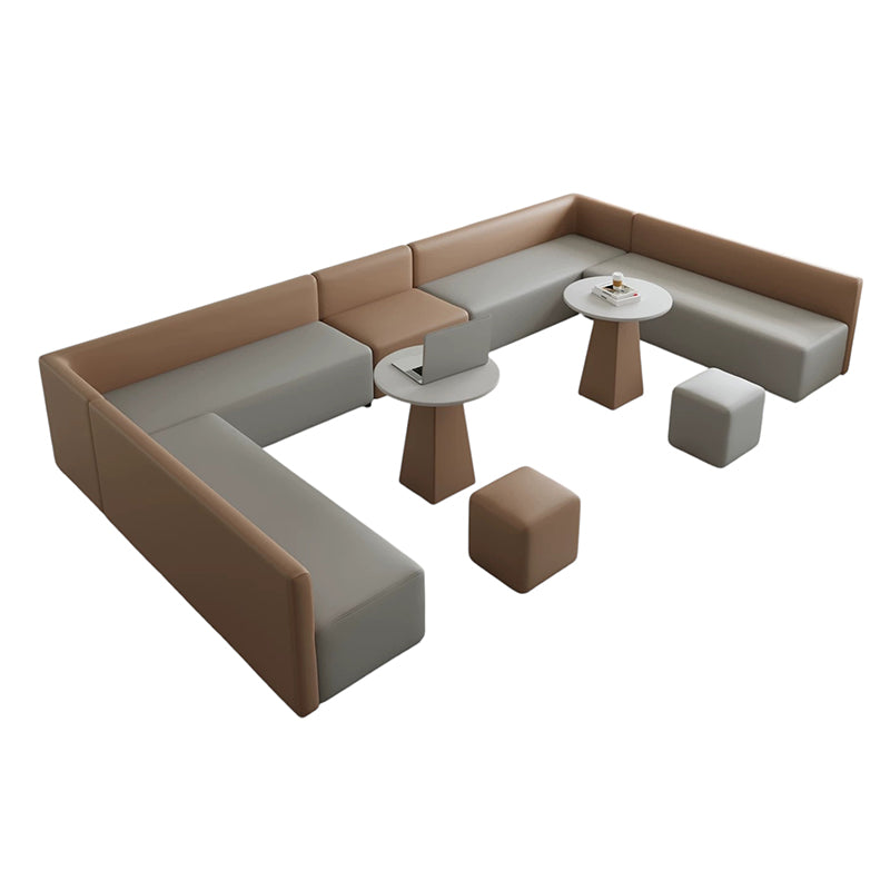 ArvionFurn Creative Modular Booth Sofa & Coffee Table Set, Flexible Seating for Cafés & Offices