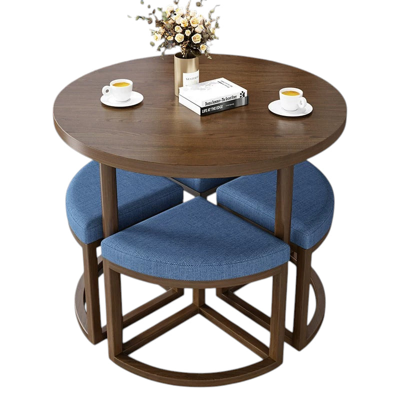 ArvionFurn Compact Round Dining & Reception Set with 4 Chairs and Storage for Cafés & Shops