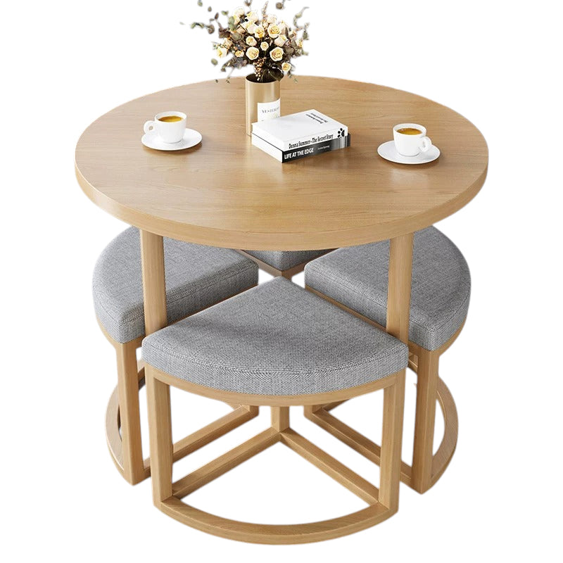 ArvionFurn Compact Round Dining & Reception Set with 4 Chairs and Storage for Cafés & Shops
