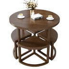 ArvionFurn Compact Round Dining & Reception Set with 4 Chairs and Storage for Cafés & Shops