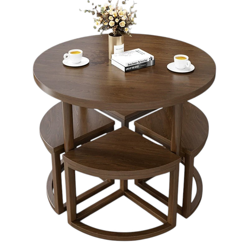 ArvionFurn Compact Round Dining & Reception Set with 4 Chairs and Storage for Cafés & Shops
