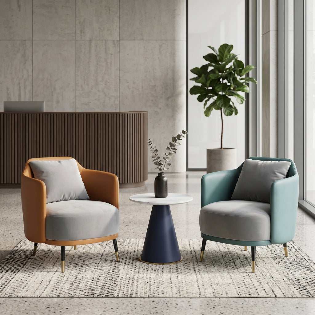 Reception Sofa Set with Coffee Table Sintered Stone Top Lounge