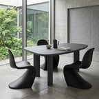 Solid Wood Office Desk Modern Irregular Table 120–220cm Black