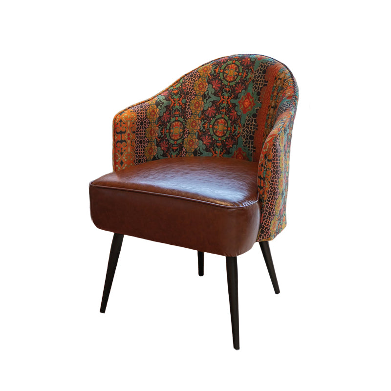 Vintage Accent Armchair Single Sofa for Salon Hotel Lounge Iron Frame