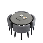 ArvionFurn Reception Table & 4 Chairs Set, Modern Round Meeting Table & Seating for Offices