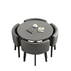 ArvionFurn Reception Table & 4 Chairs Set, Modern Round Meeting Table & Seating for Offices