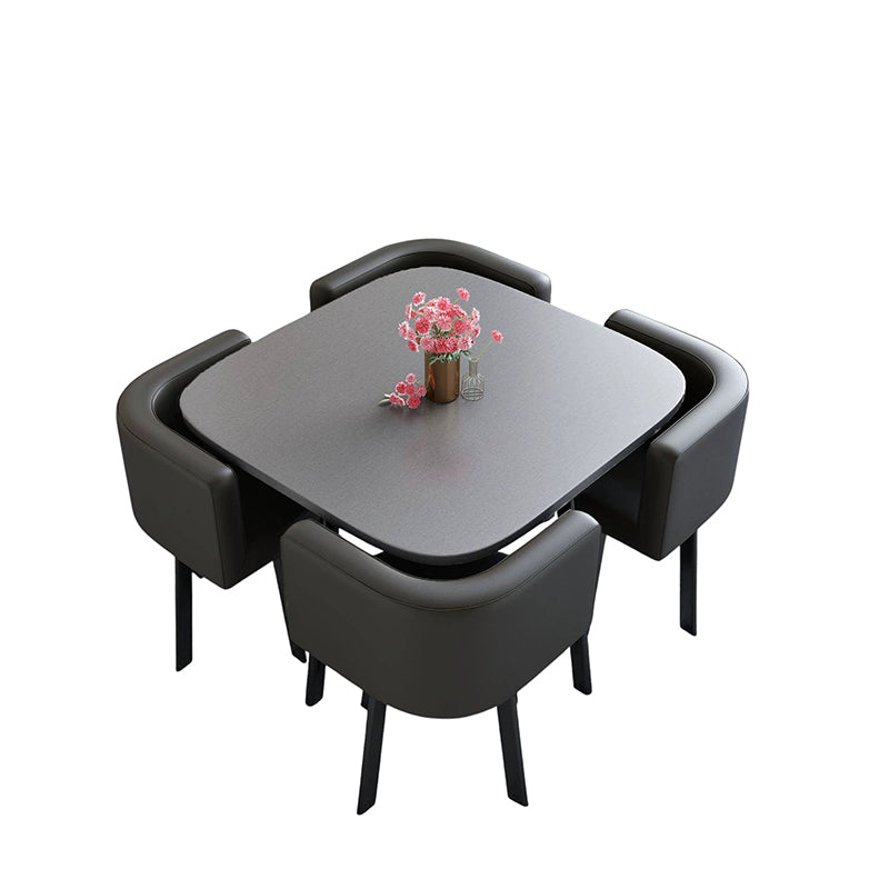 ArvionFurn Reception Table & 4 Chairs Set, Modern Round Meeting Table & Seating for Offices