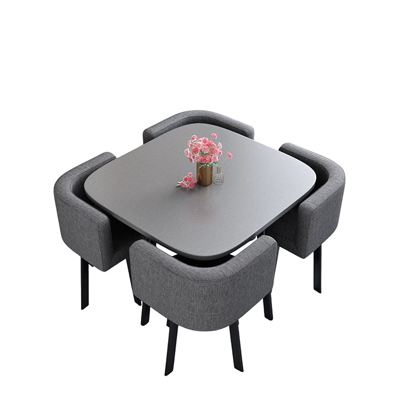 ArvionFurn Reception Table & 4 Chairs Set, Modern Round Meeting Table & Seating for Offices
