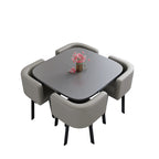 ArvionFurn Reception Table & 4 Chairs Set, Modern Round Meeting Table & Seating for Offices