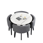 ArvionFurn Reception Table & 4 Chairs Set, Modern Round Meeting Table & Seating for Offices