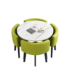 ArvionFurn Reception Table & 4 Chairs Set, Modern Round Meeting Table & Seating for Offices
