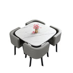 ArvionFurn Reception Table & 4 Chairs Set, Modern Round Meeting Table & Seating for Offices
