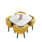 ArvionFurn Reception Table & 4 Chairs Set, Modern Round Meeting Table & Seating for Offices