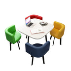 ArvionFurn Reception Table & 4 Chairs Set, Modern Round Meeting Table & Seating for Offices
